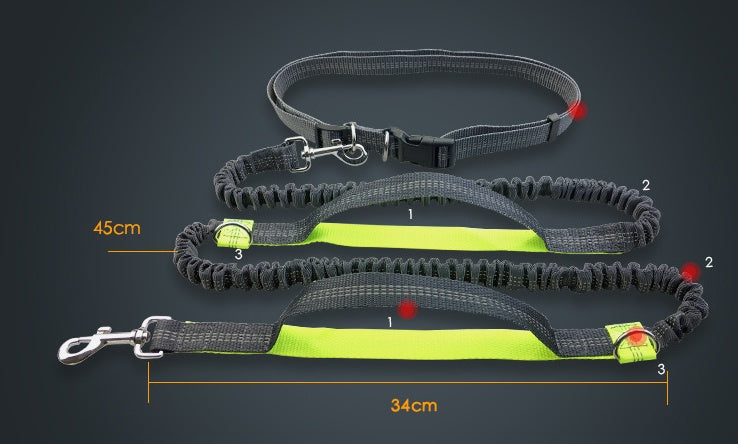 Running reflective pull leash