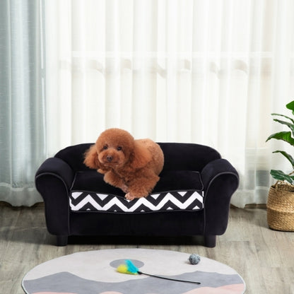 PawHut Dog Sofa Bed For XS-Sized Dogs, Cat Sofa With Soft Cushion, Pet Chair Lounge With Washable Cover, Removable Legs, Wooden Frame