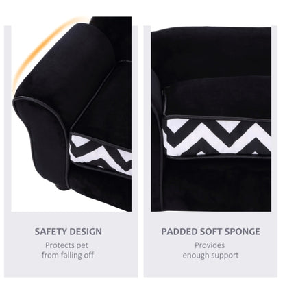 PawHut Dog Sofa Bed For XS-Sized Dogs, Cat Sofa With Soft Cushion, Pet Chair Lounge With Washable Cover, Removable Legs, Wooden Frame